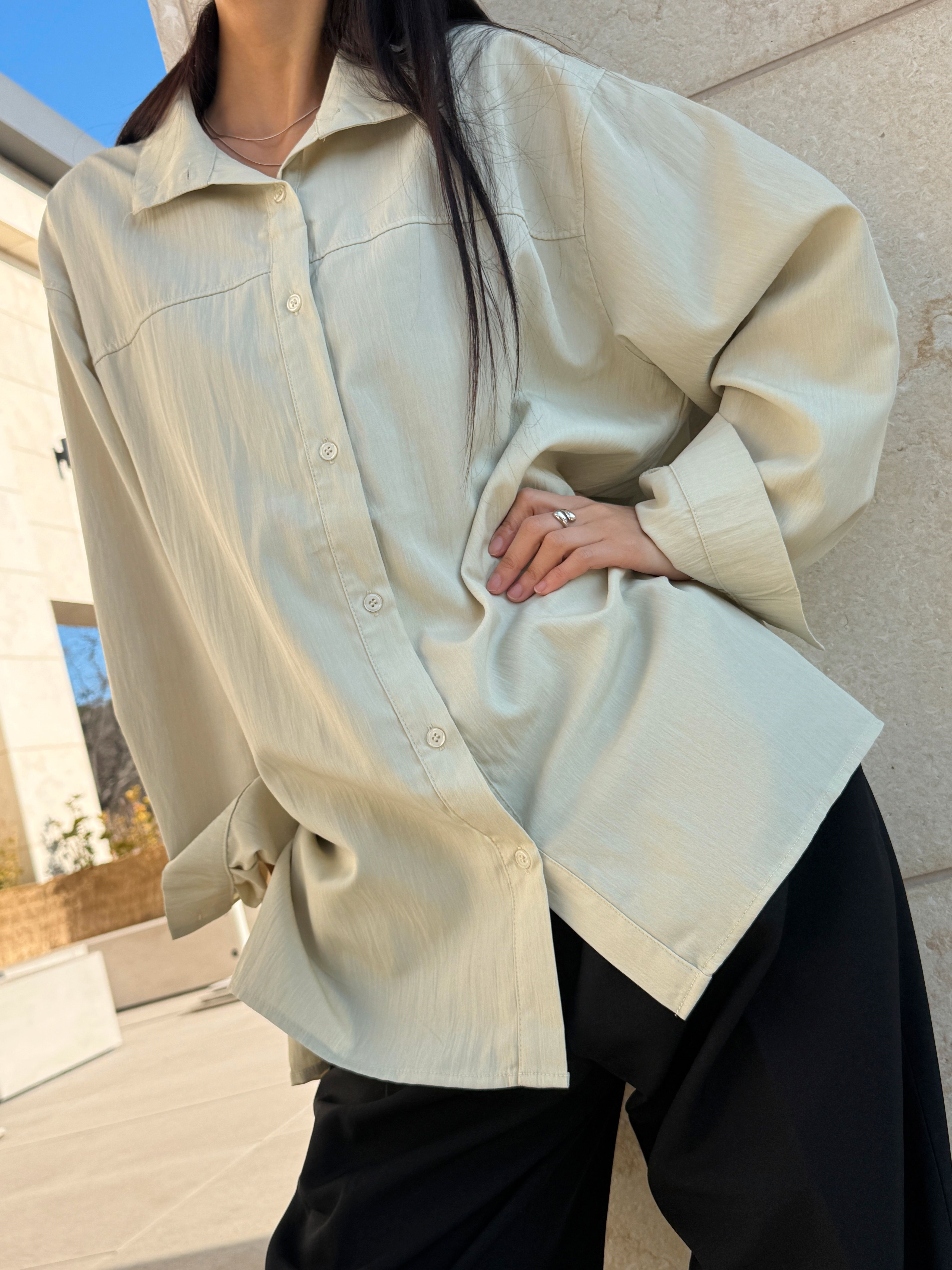 ボタンカラーボクシールーズ長袖シャツ | 詳細画像4