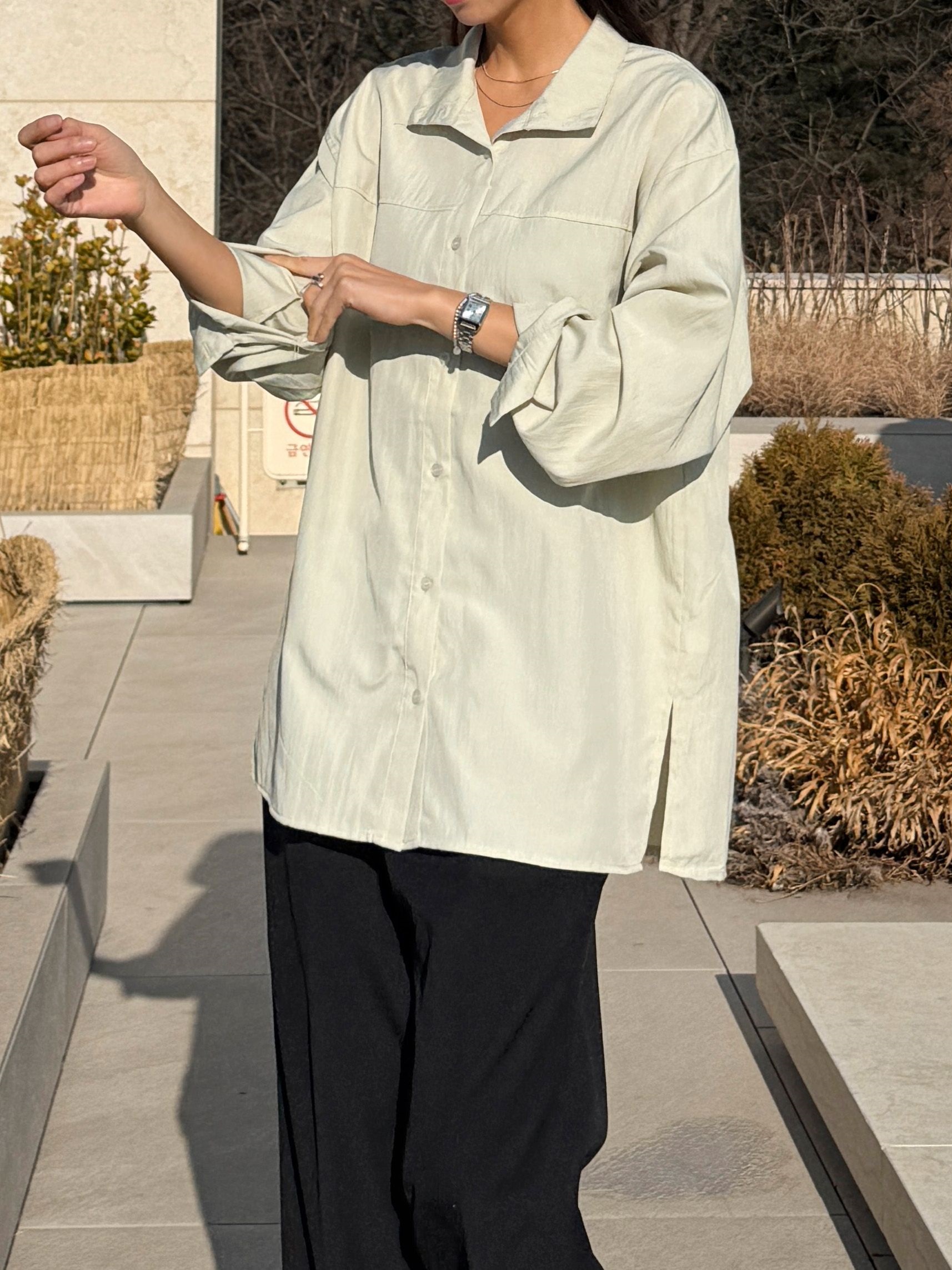 ボタンカラーボクシールーズ長袖シャツ | 詳細画像8