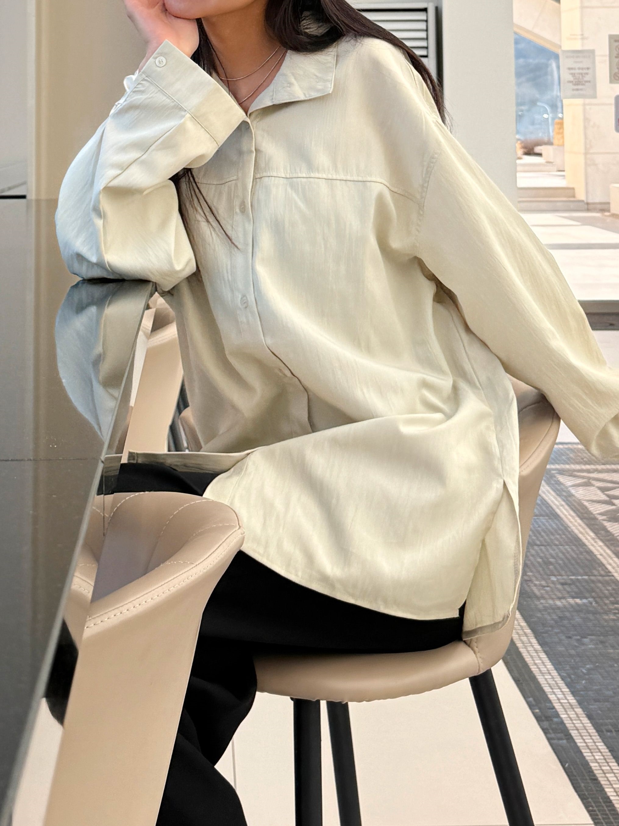 ボタンカラーボクシールーズ長袖シャツ | 詳細画像9