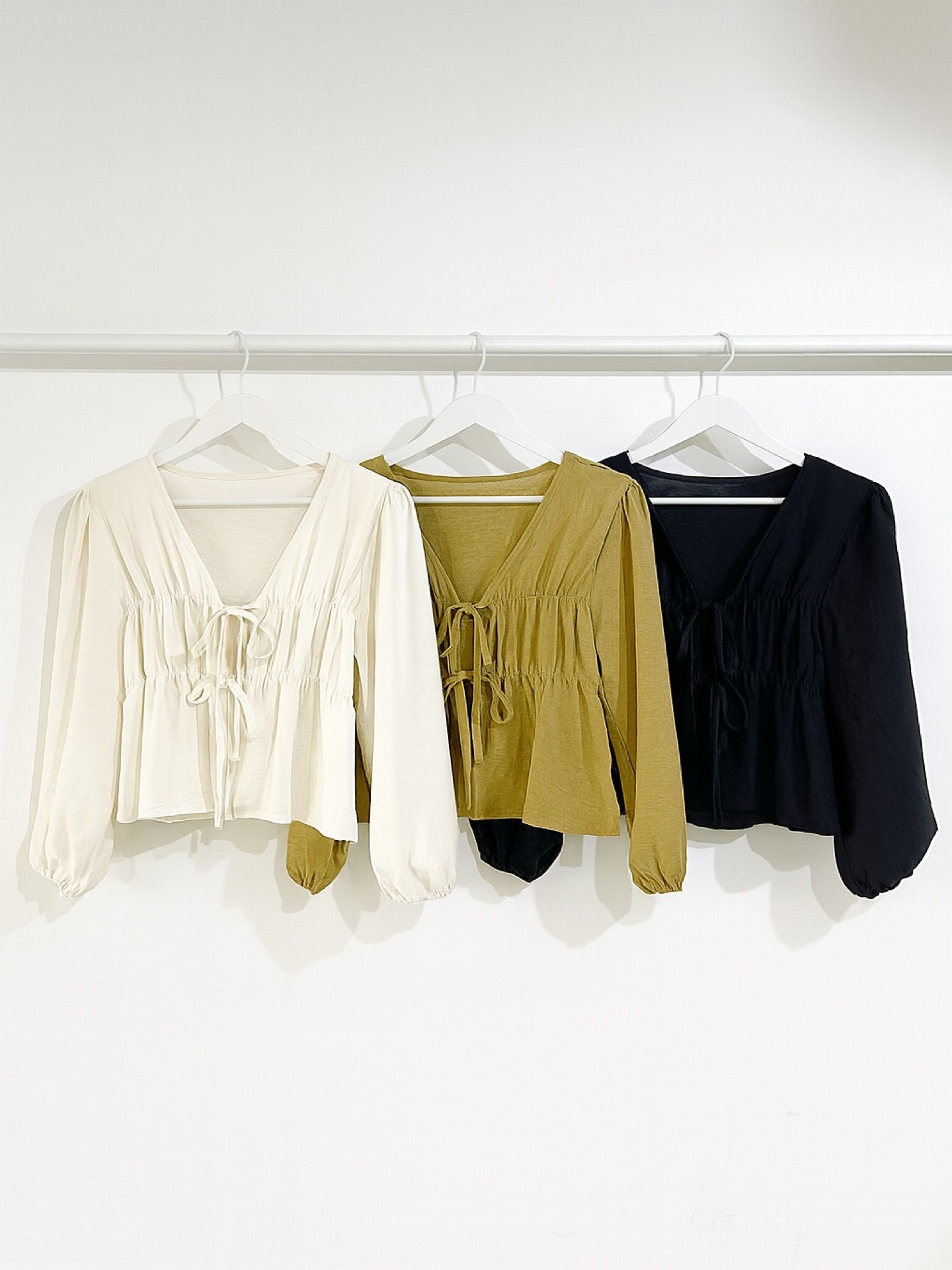 リンクルゴムショート長袖カーディガン | 詳細画像14