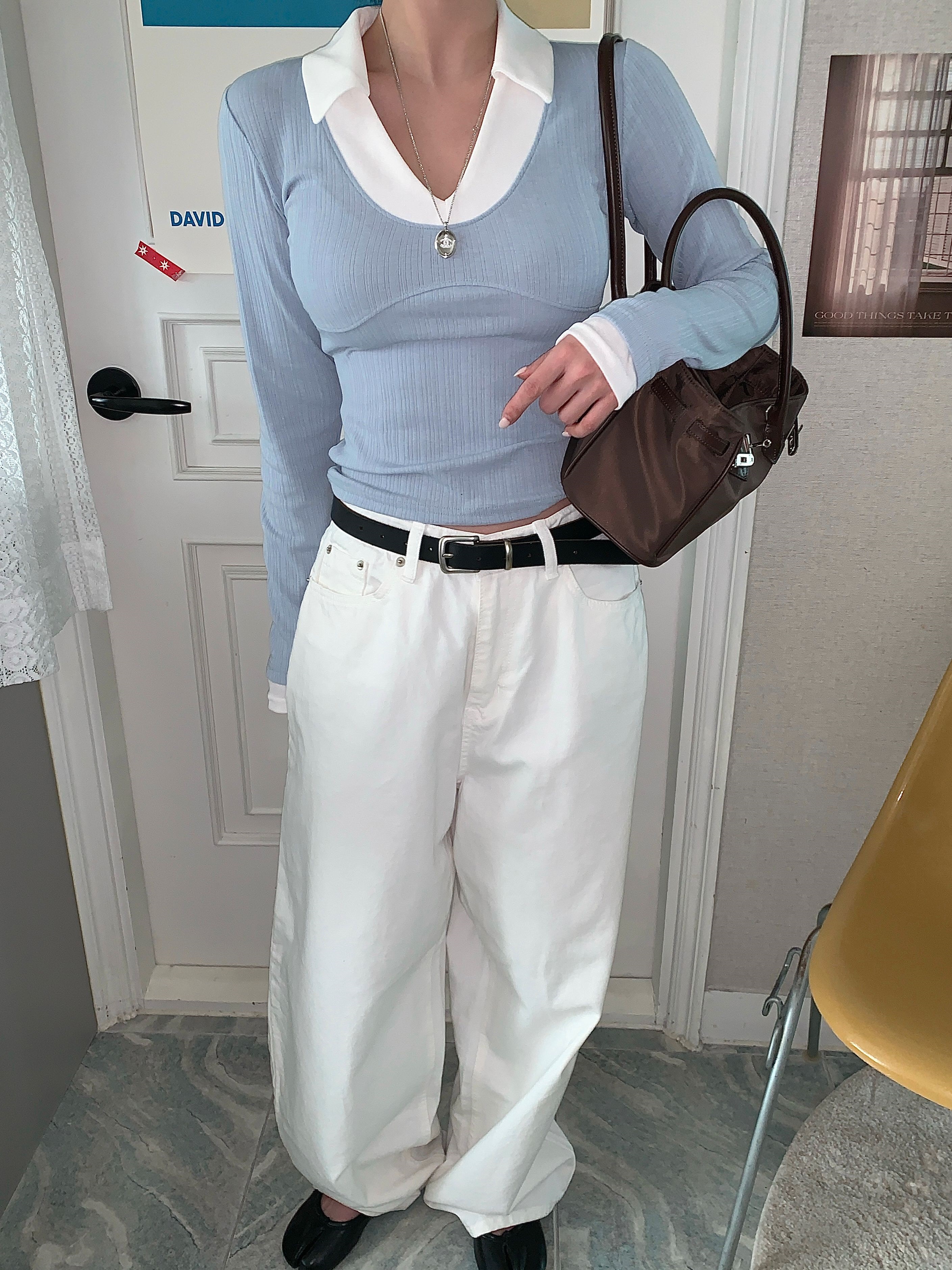 配色カラースリムレイヤード風長袖Tシャツ | 詳細画像2