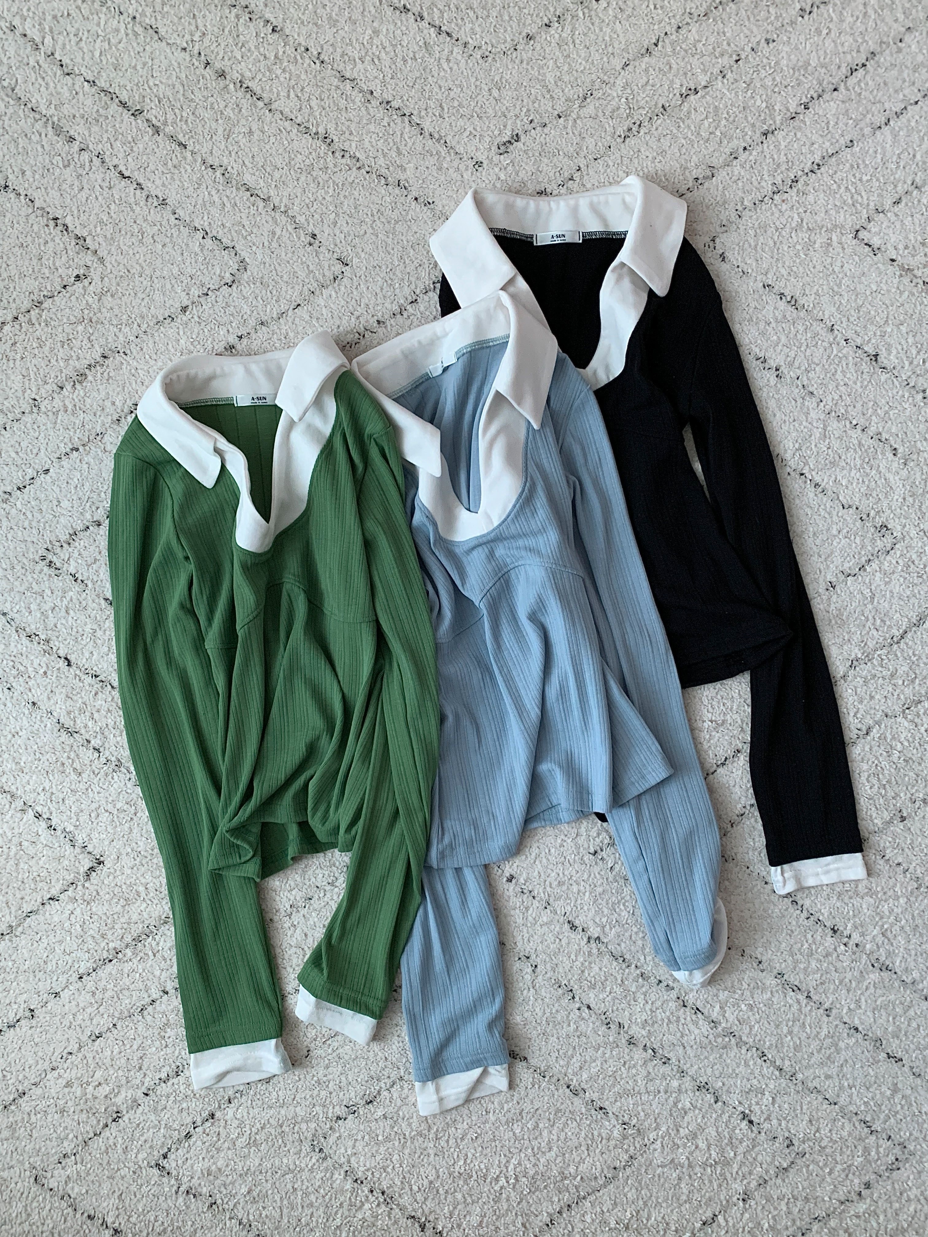 配色カラースリムレイヤード風長袖Tシャツ | 詳細画像7