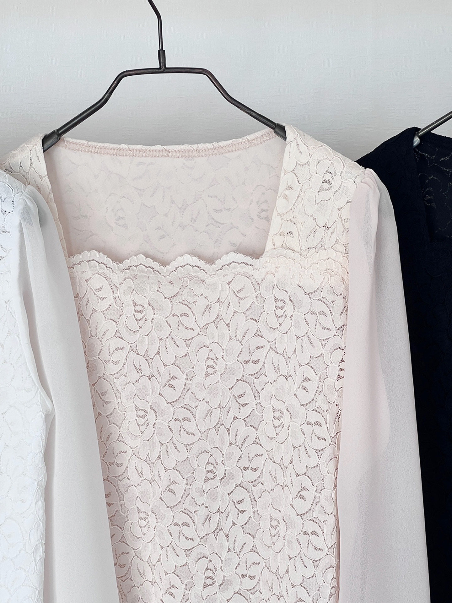 レースコンビベーシック長袖ブラウス | 詳細画像6