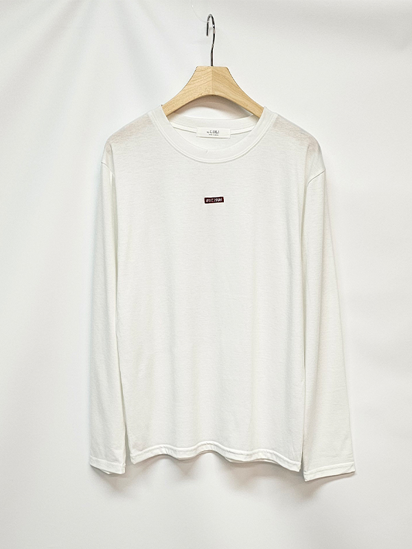 コットンラウンドネックベーシック長袖ロゴTシャツ | 詳細画像11