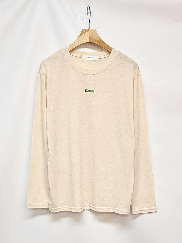 コットンラウンドネックベーシック長袖ロゴTシャツ | 詳細画像12