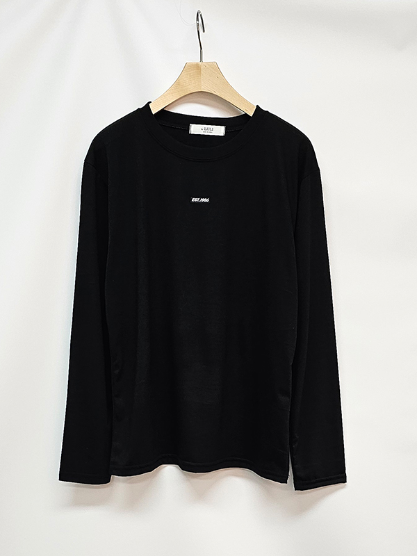 コットンラウンドネックベーシック長袖ロゴTシャツ | 詳細画像14