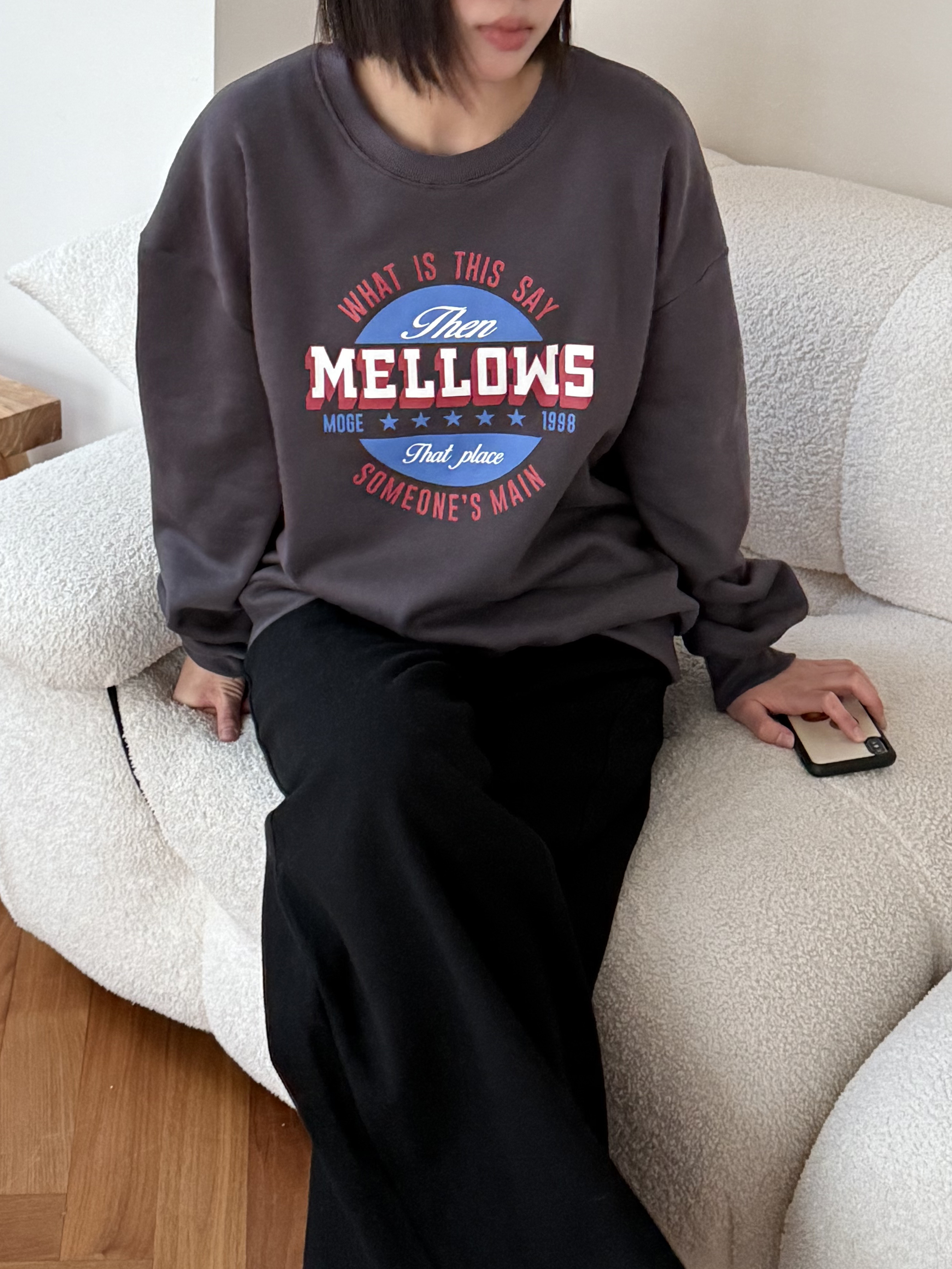 ラウンドネックベーシックルーズ長袖ロゴスウェット | 詳細画像5