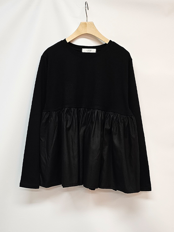 コットン長袖ギャザーTシャツ | 詳細画像12