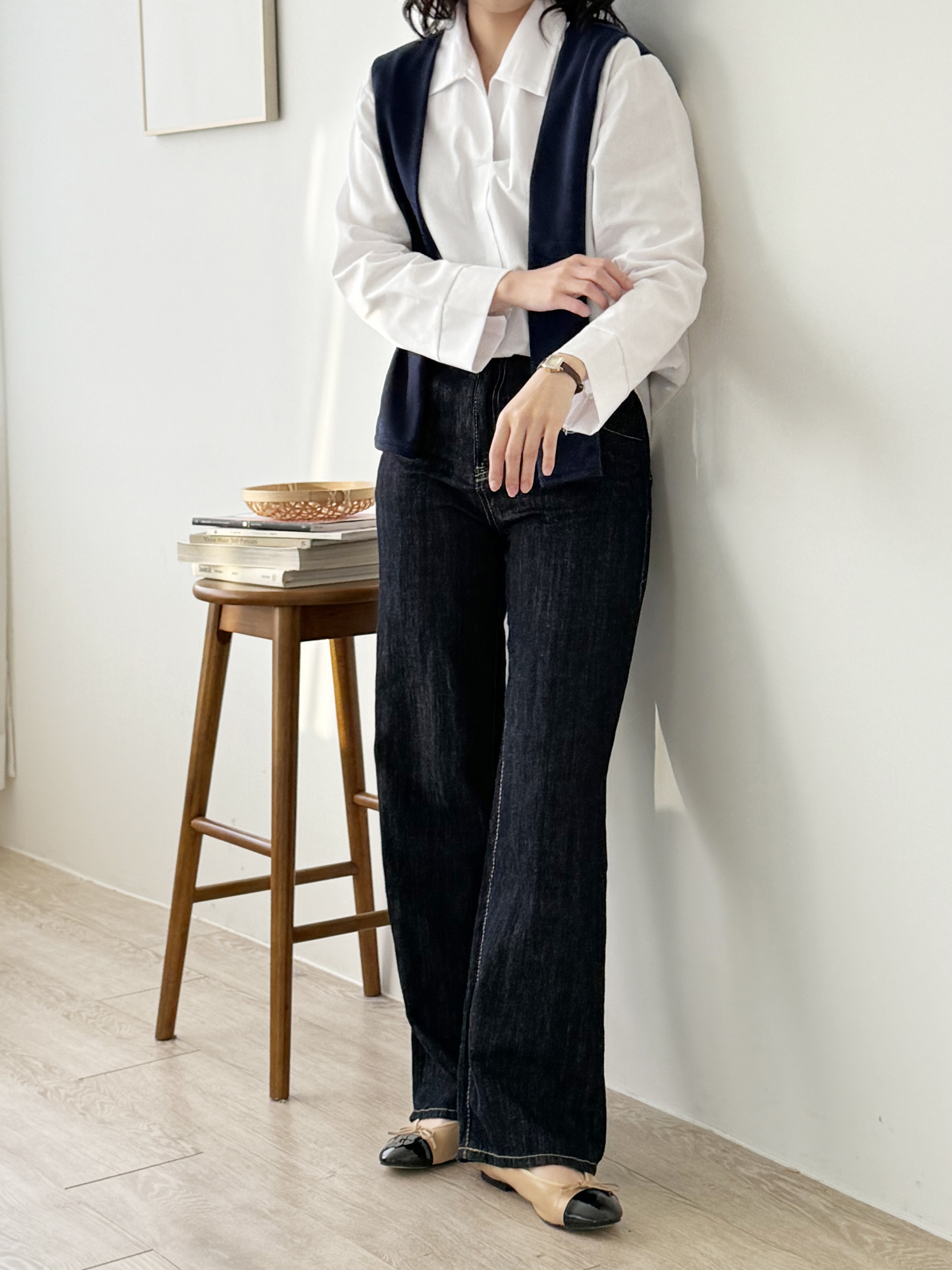 コンビ配色カラーベーシックレイヤード風長袖カーディガン | 詳細画像2