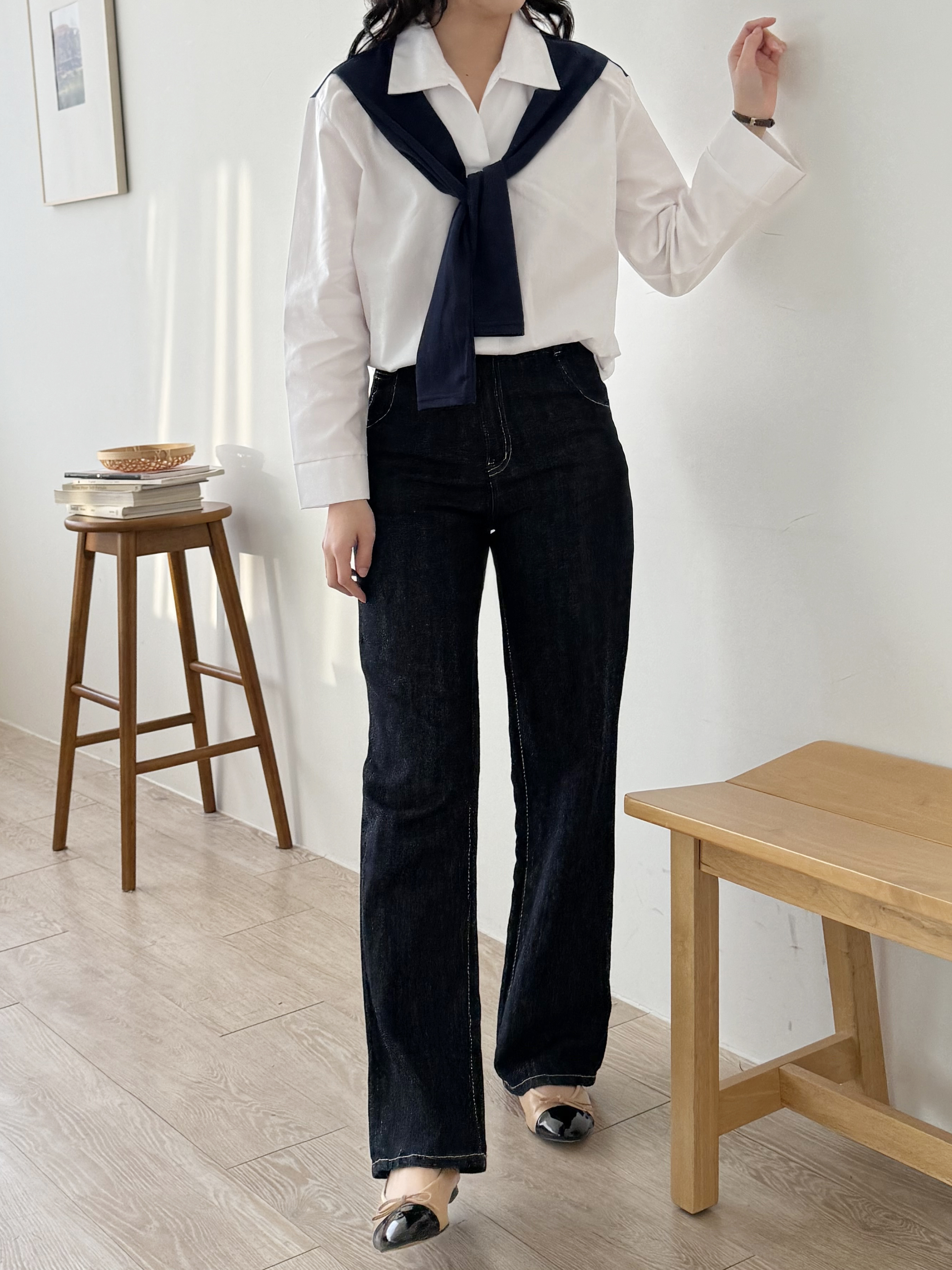 コンビ配色カラーベーシックレイヤード風長袖カーディガン | 詳細画像4