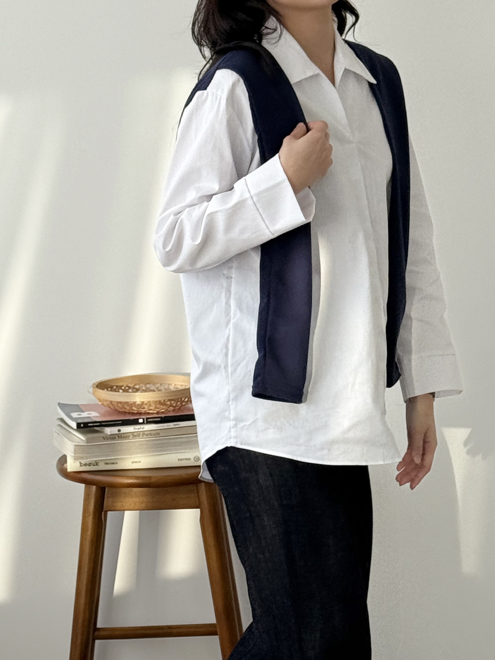 コンビ配色カラーベーシックレイヤード風長袖カーディガン | 詳細画像9