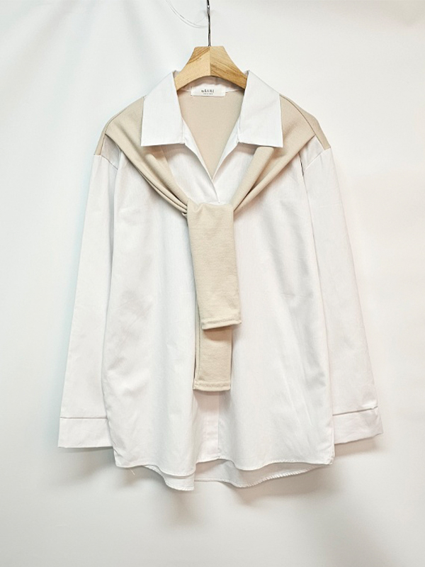 コンビ配色カラーベーシックレイヤード風長袖カーディガン | 詳細画像11