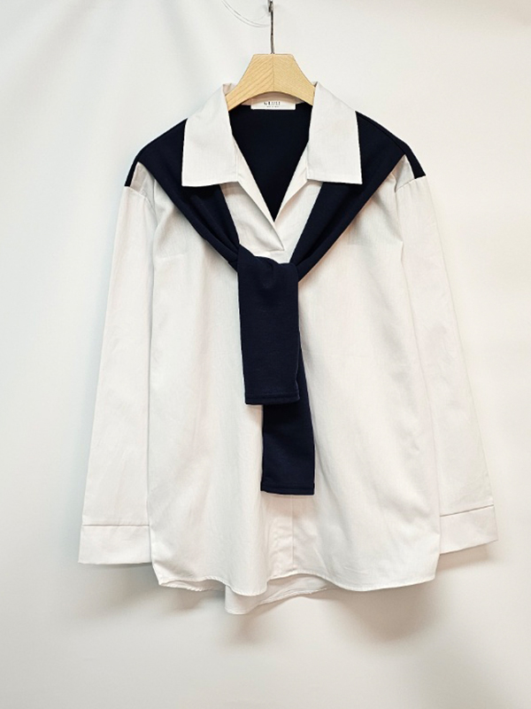 コンビ配色カラーベーシックレイヤード風長袖カーディガン | 詳細画像12