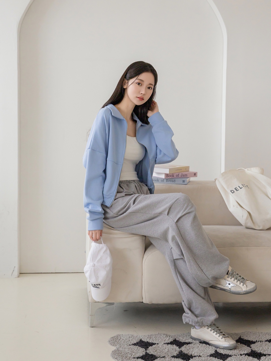 コットンジップアップカラーポケットショート長袖ジャンパー | 詳細画像12