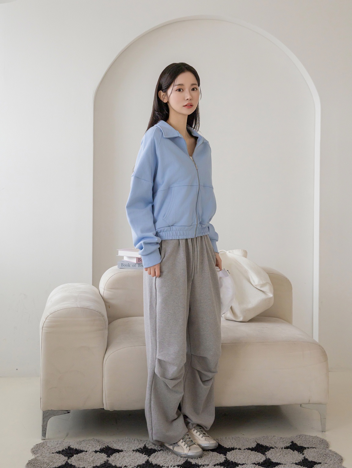 コットンジップアップカラーポケットショート長袖ジャンパー | 詳細画像13