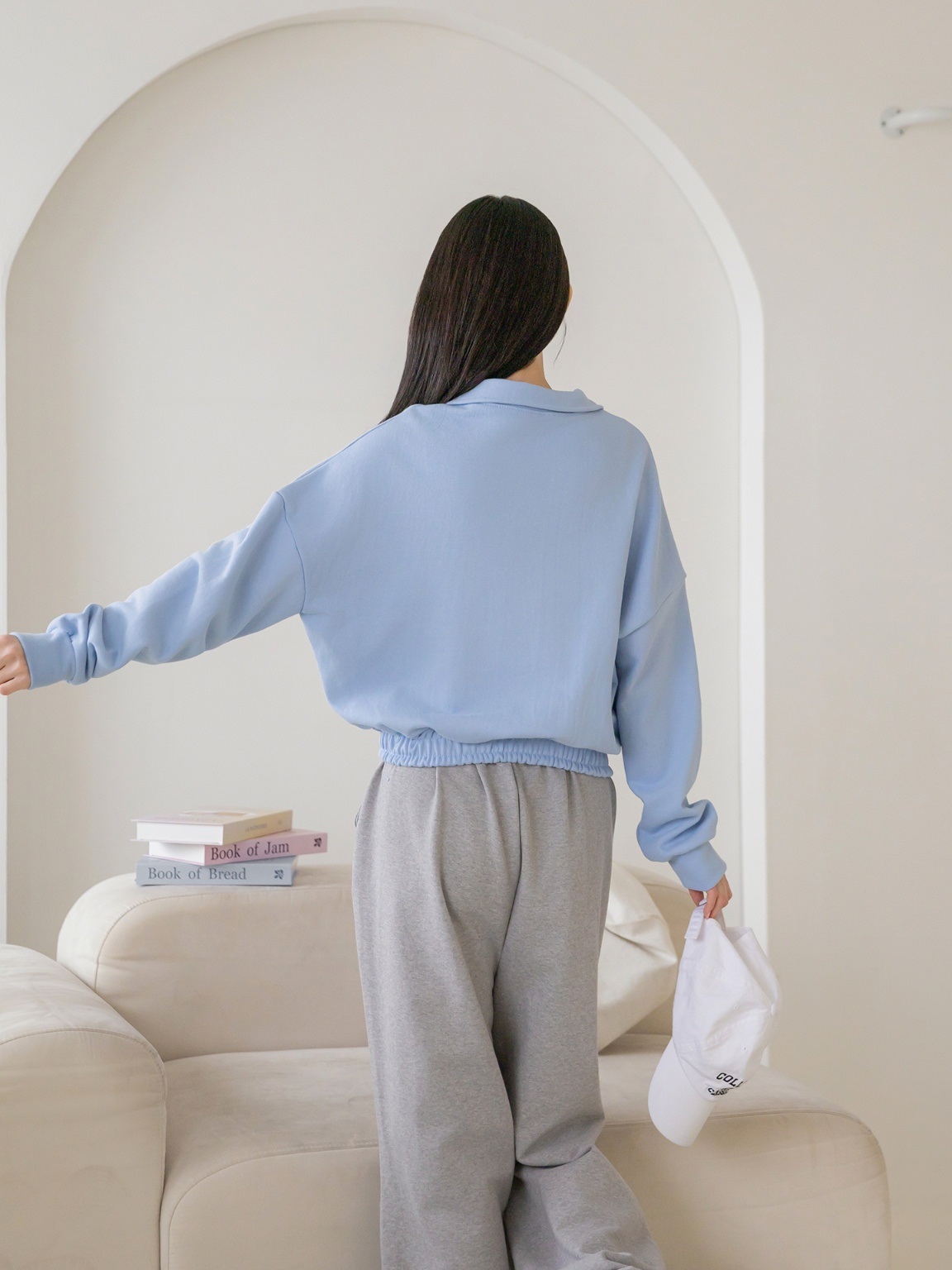 コットンジップアップカラーポケットショート長袖ジャンパー | 詳細画像14