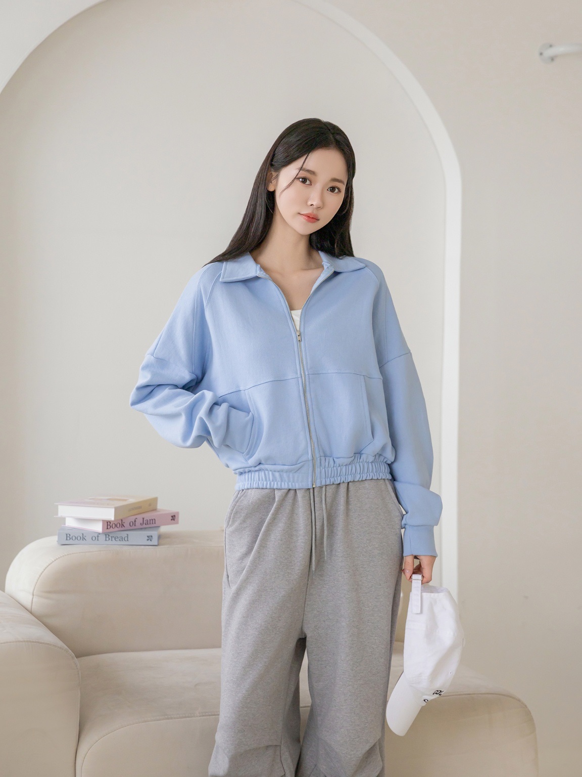 コットンジップアップカラーポケットショート長袖ジャンパー | 詳細画像16