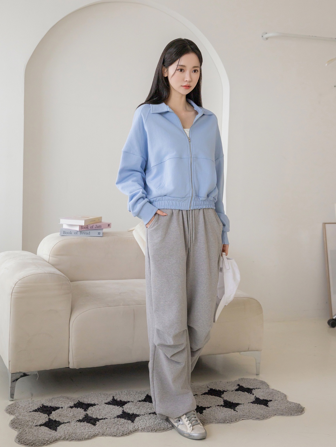 コットンジップアップカラーポケットショート長袖ジャンパー | 詳細画像18