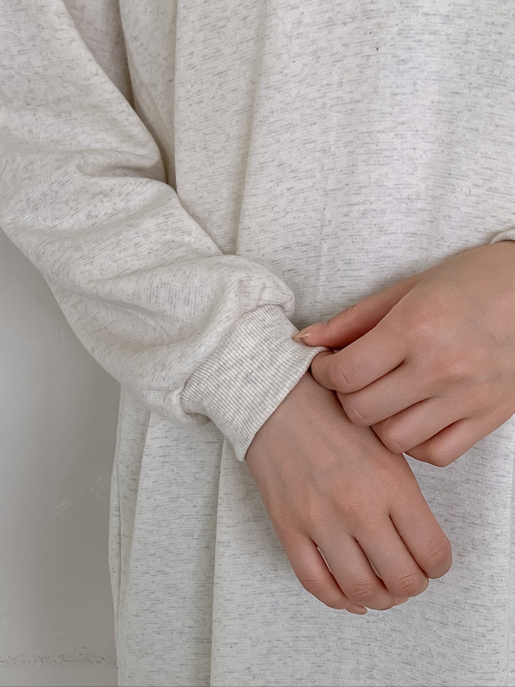 コットンラグラン長袖ミニワンピース | 詳細画像5