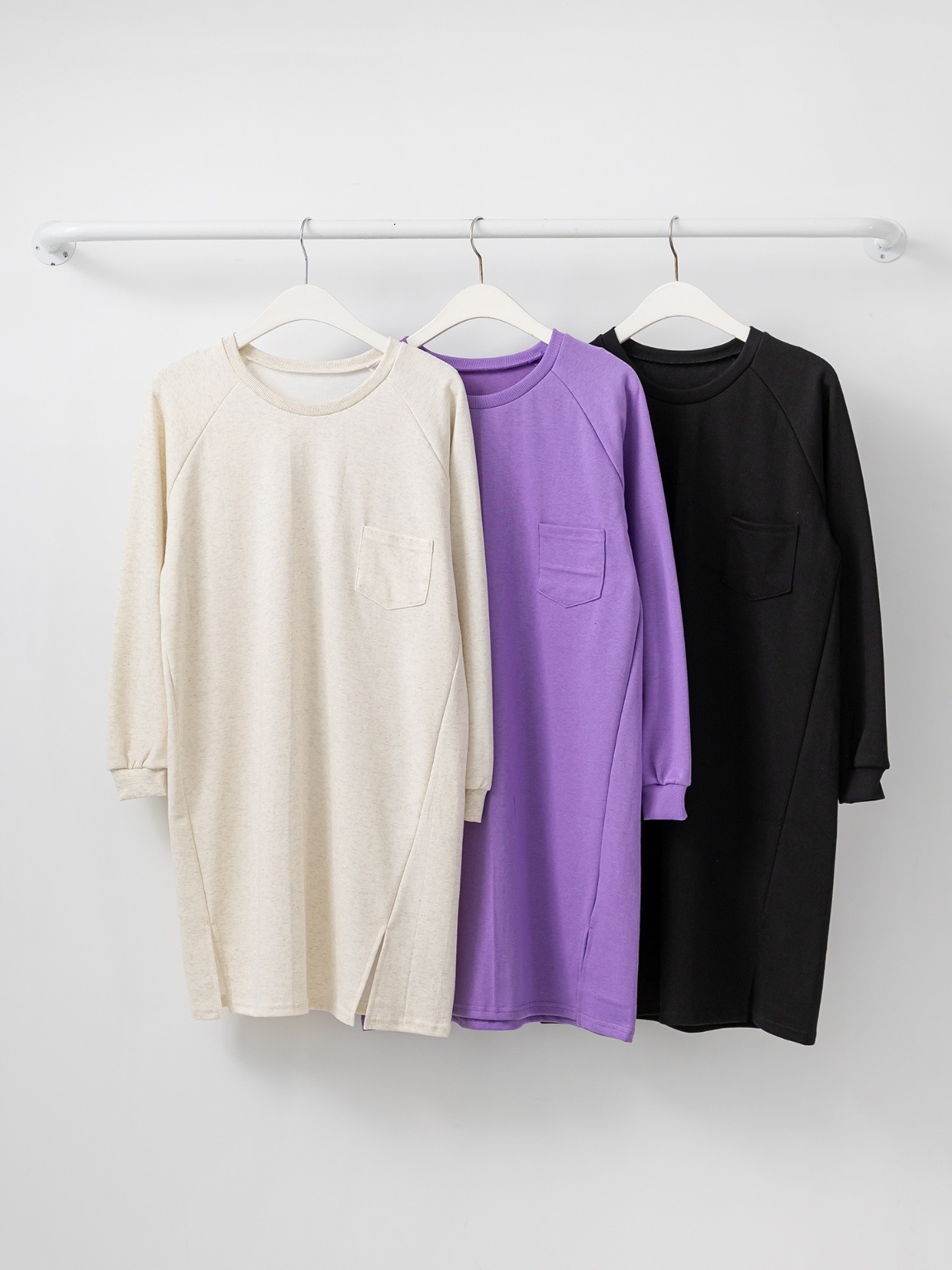 コットンラグラン長袖ミニワンピース | 詳細画像18