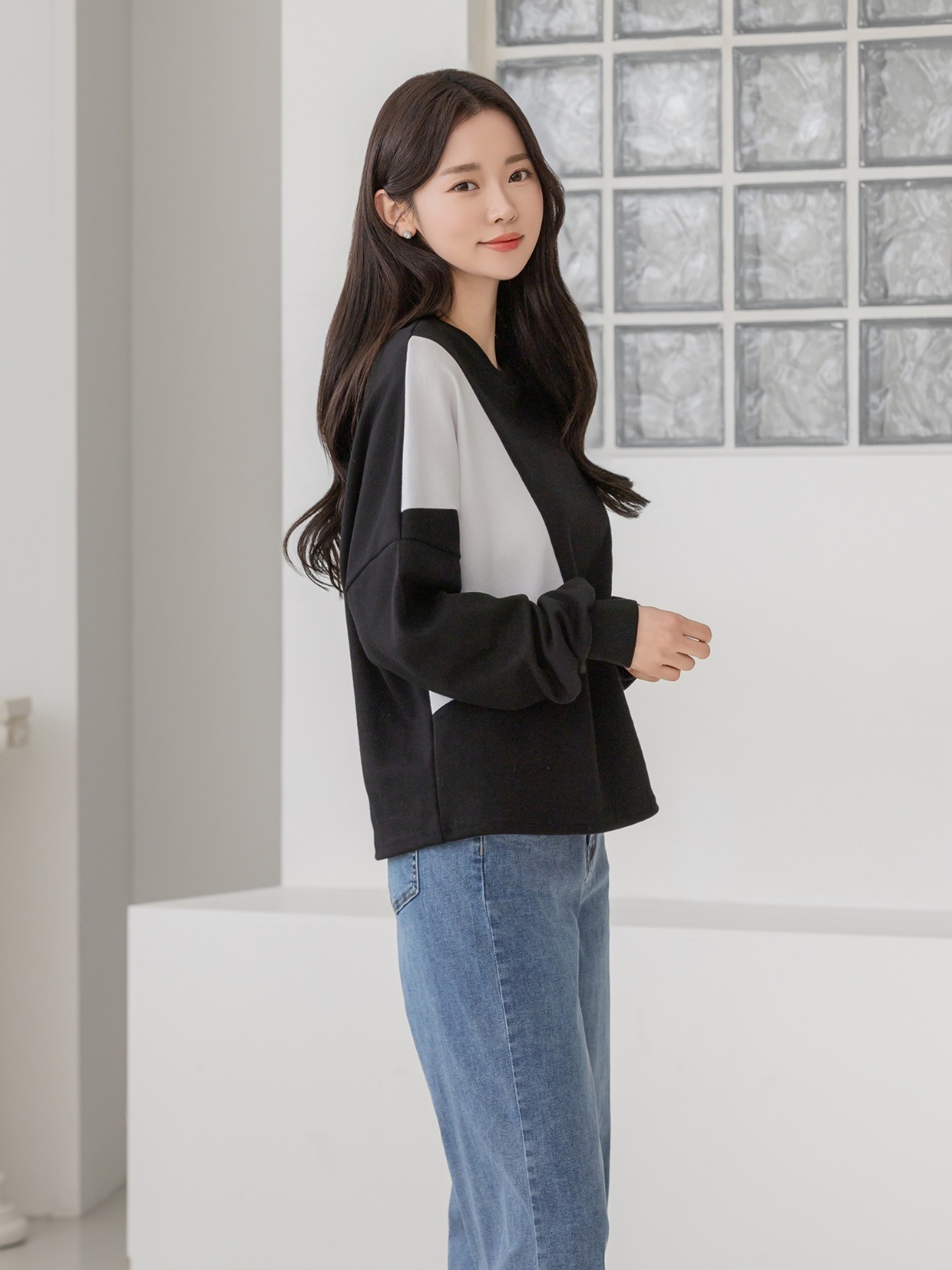 コンビコットンラウンドネックボクシールーズ長袖スウェット | 詳細画像11