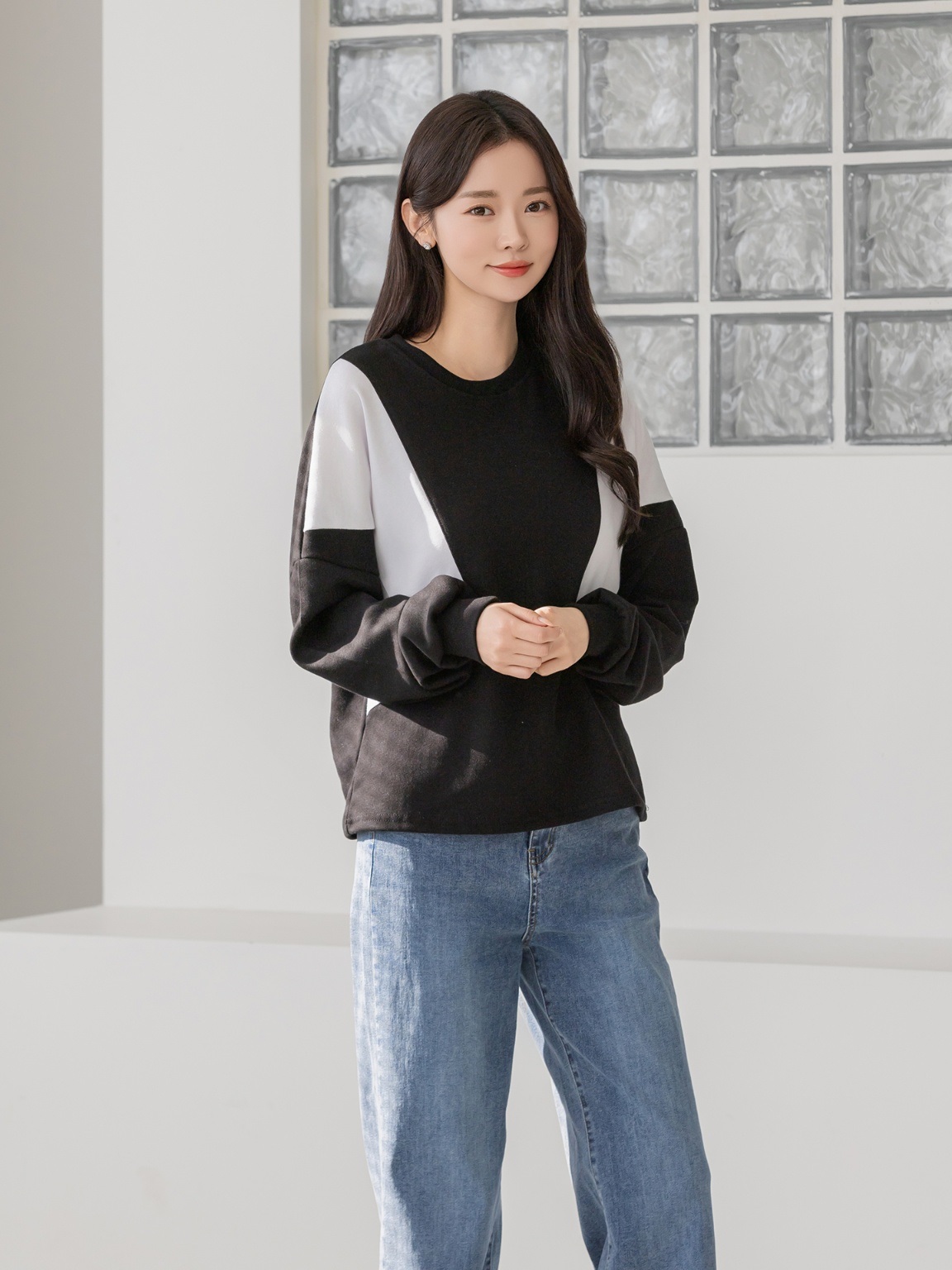 コンビコットンラウンドネックボクシールーズ長袖スウェット | 詳細画像12