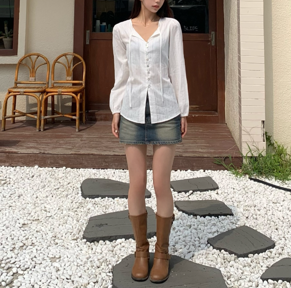 フリルベーシック長袖ブラウス | 詳細画像9