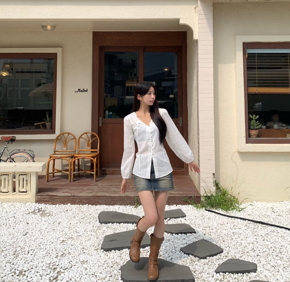 フリルベーシック長袖ブラウス | 詳細画像10