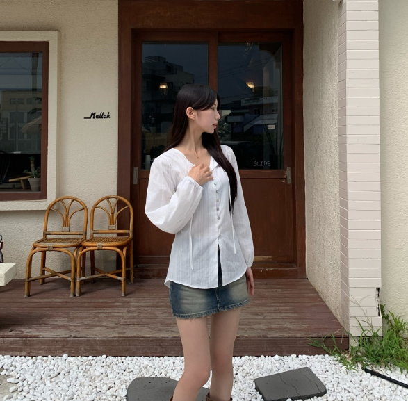 フリルベーシック長袖ブラウス | 詳細画像14