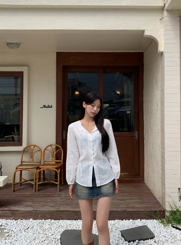 フリルベーシック長袖ブラウス | 詳細画像16