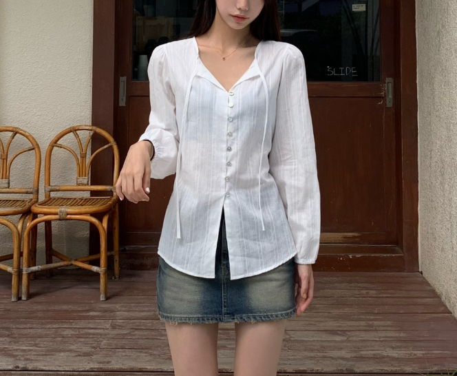 フリルベーシック長袖ブラウス | 詳細画像18