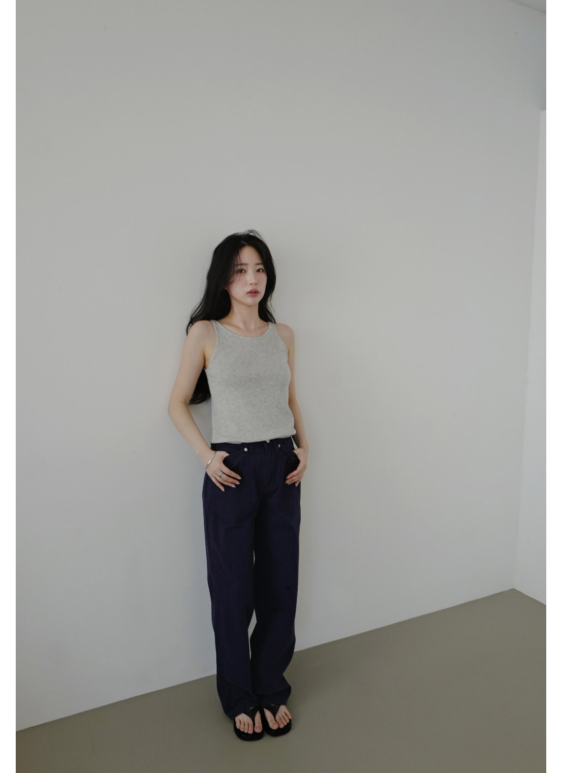 コットンジップアップポケットストレートストライプパンツオールシーズン | 詳細画像19