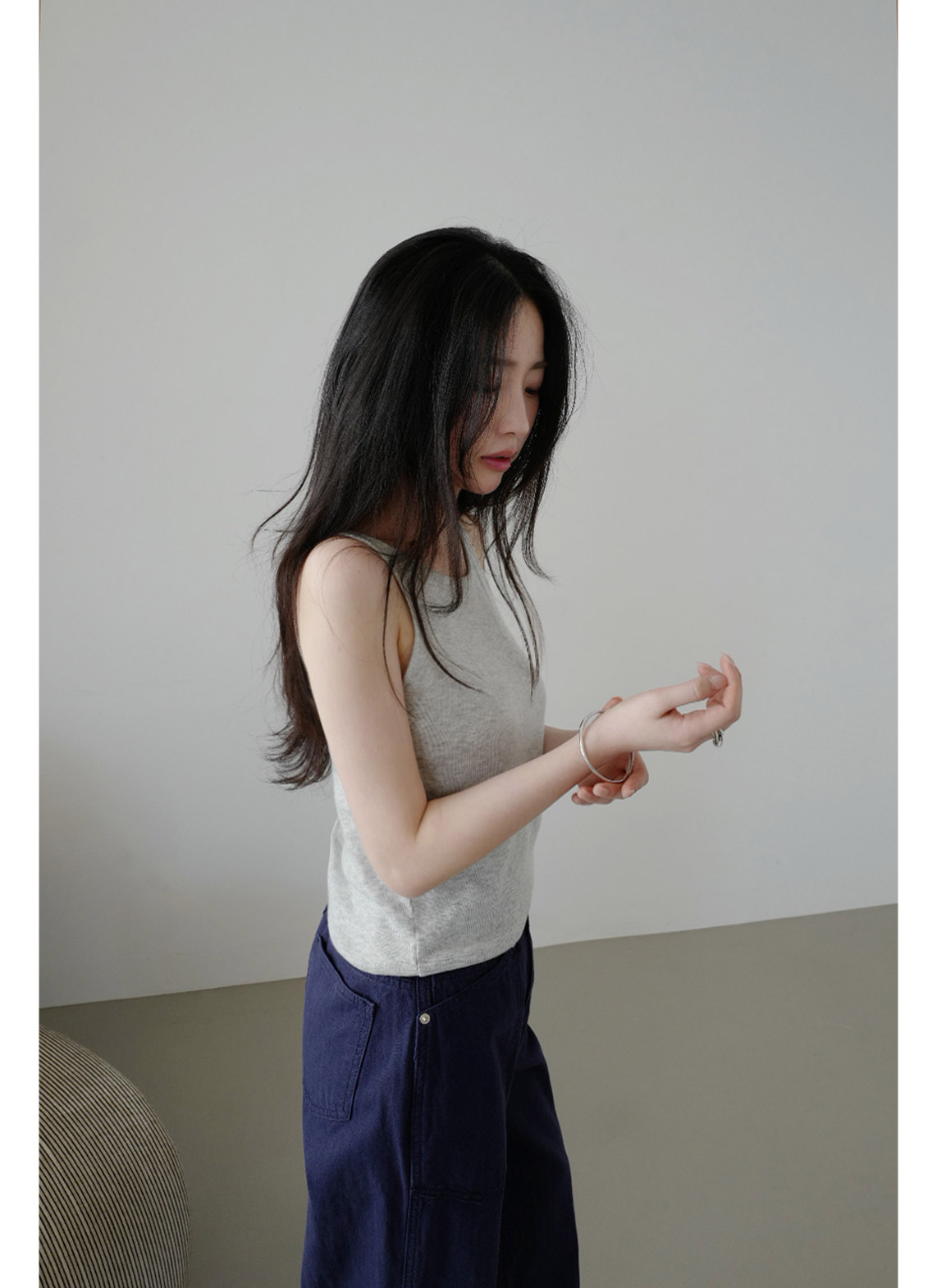 コットンジップアップポケットストレートストライプパンツオールシーズン | 詳細画像20