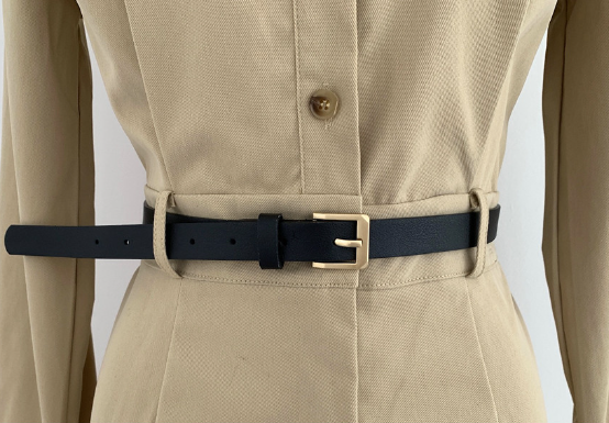 ボタンカラースリットバックゴムロング長袖シャツワンピースベルト付 | 詳細画像3