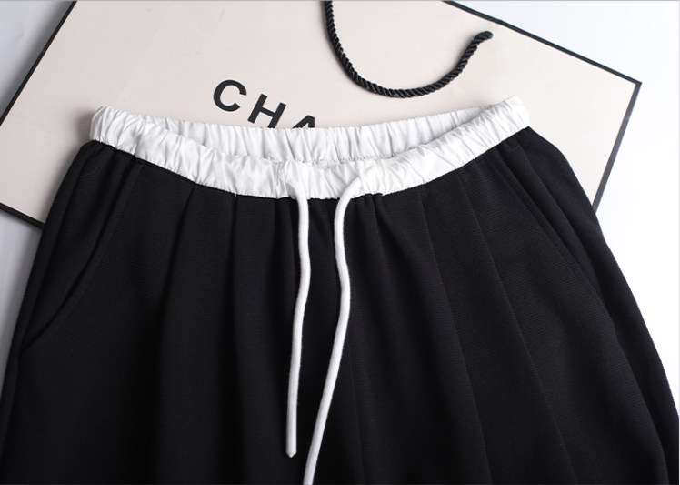 ドローストリングピンタックポケットウエストゴムワイド配色パンツ | 詳細画像21