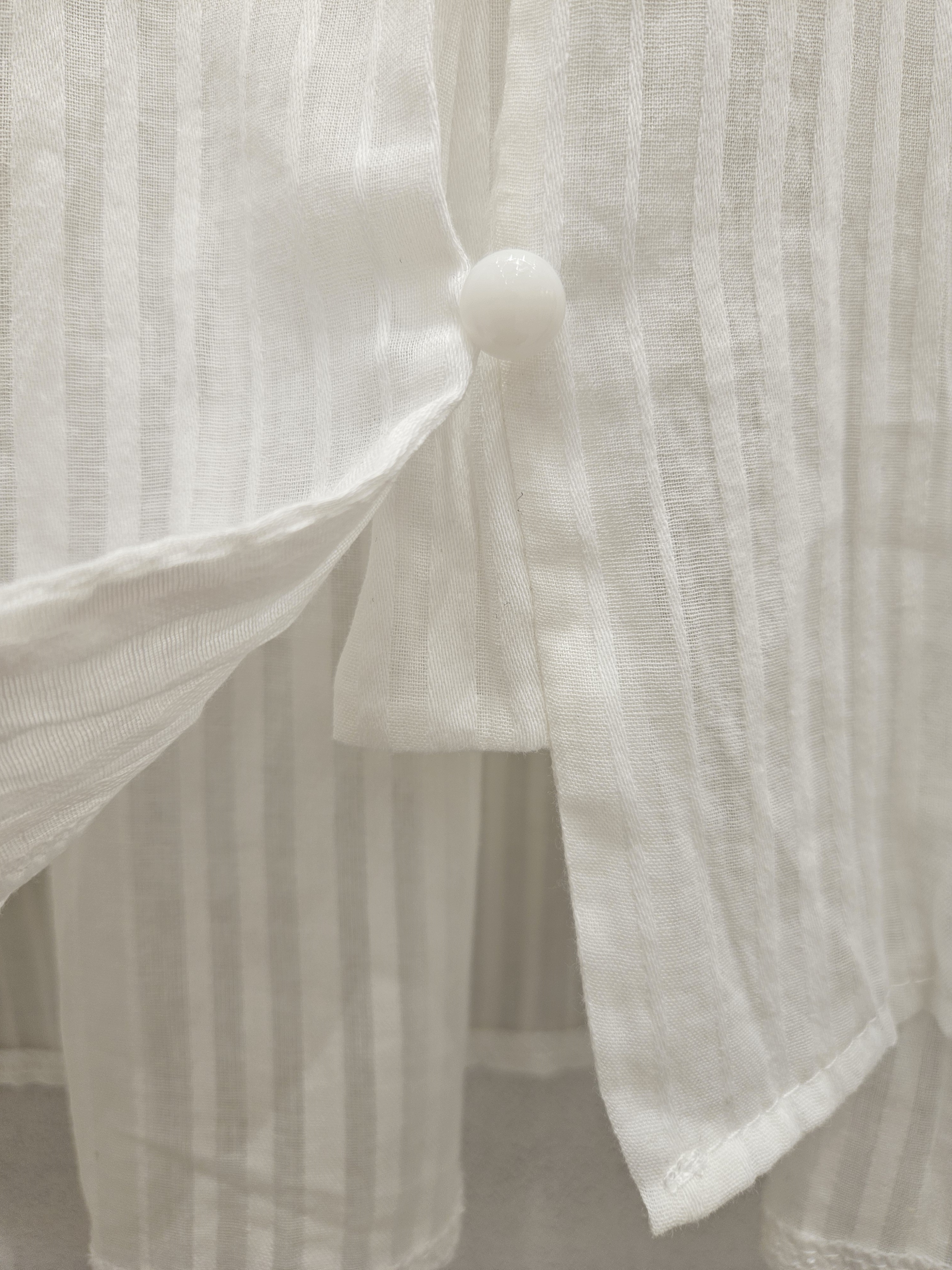 コットンボタン長袖フリル ネックストライプブラウス | 詳細画像20