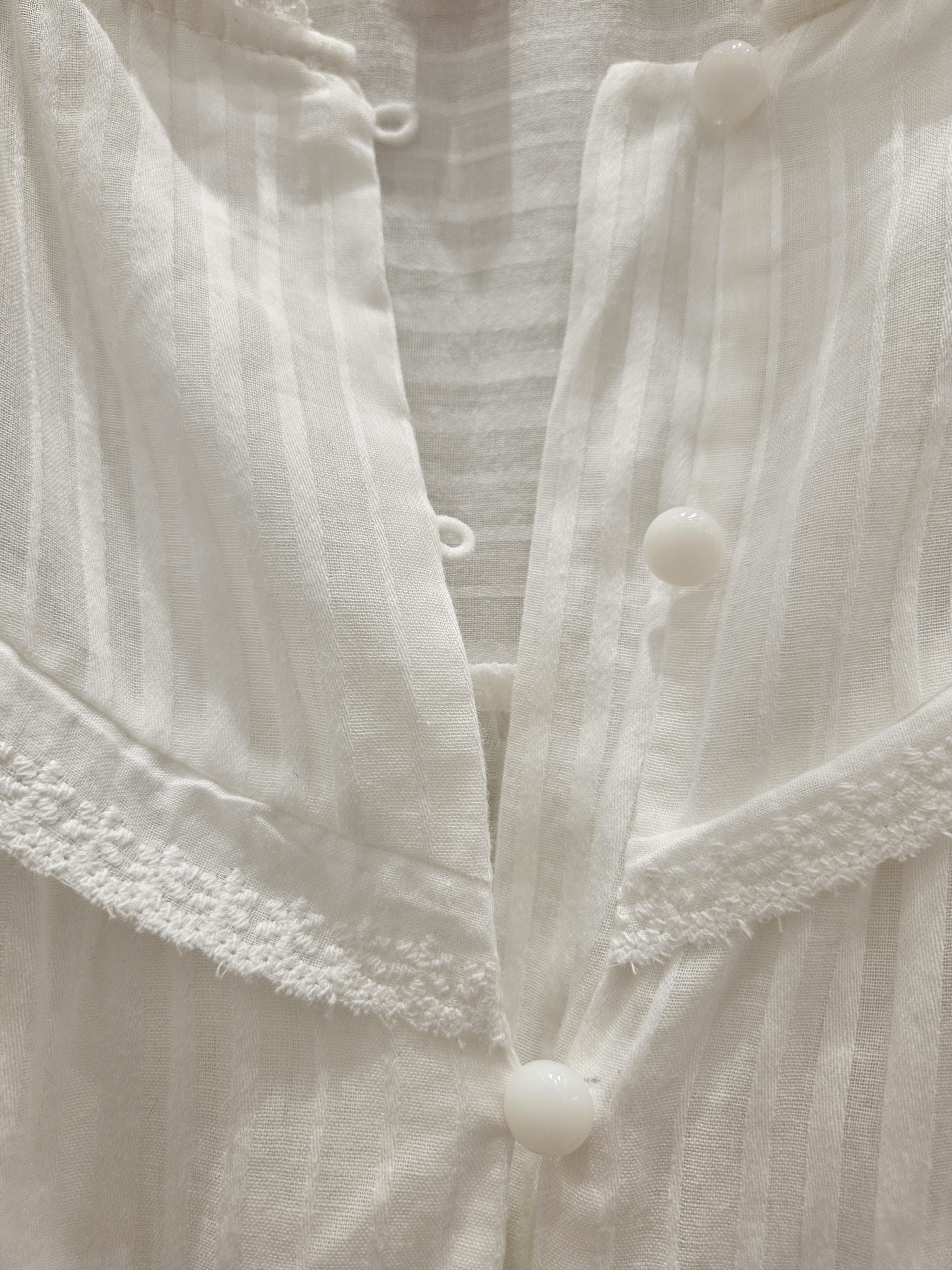 コットンボタン長袖フリル ネックストライプブラウス | 詳細画像21