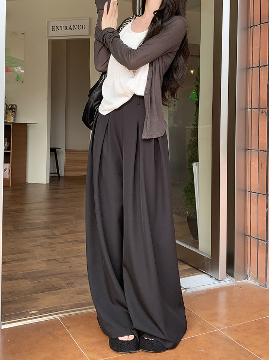 ボックスプリーツハイウエストバックゴムワイドスラックス | 詳細画像9