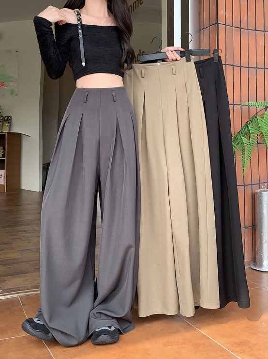 ボックスプリーツハイウエストバックゴムワイドスラックス | 詳細画像15