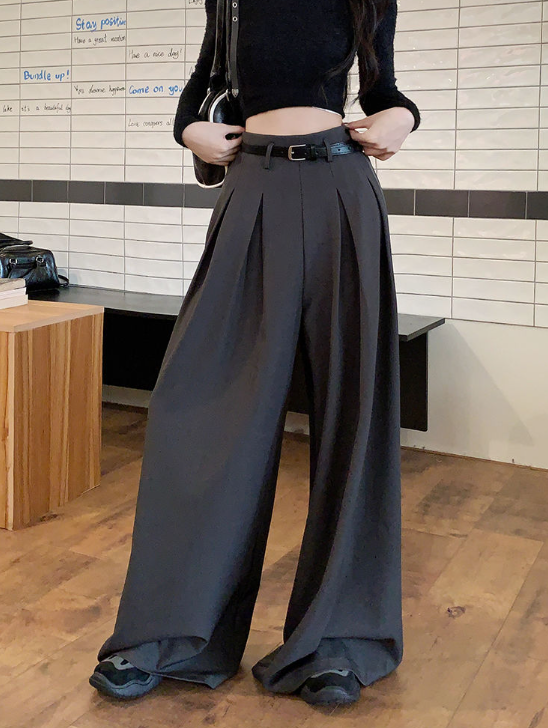 ボックスプリーツハイウエストバックゴムワイドスラックス | 詳細画像19