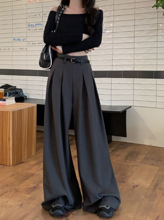 ボックスプリーツハイウエストバックゴムワイドスラックス | 詳細画像20