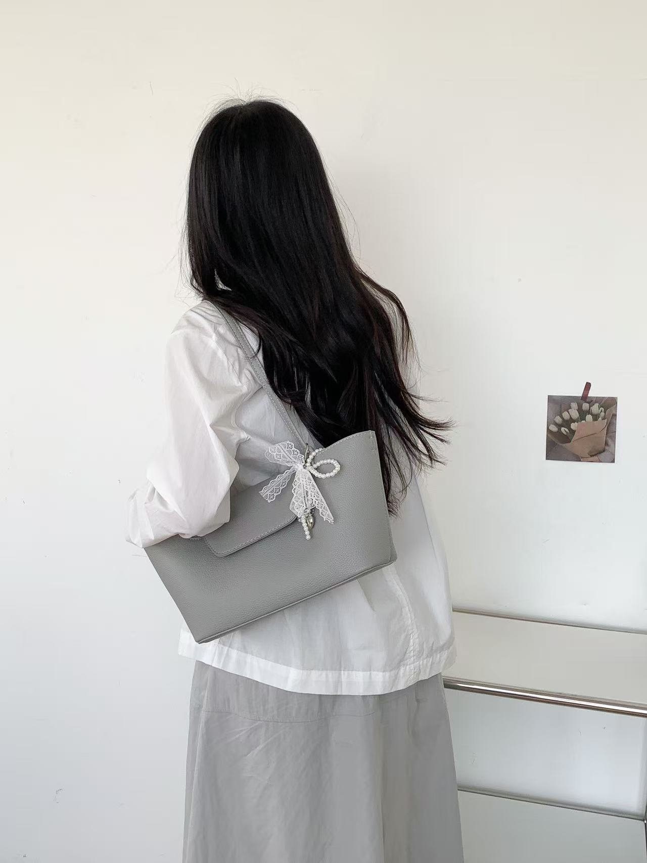 レザー調ベーシックショルダーバッグキーリングセット | 詳細画像5