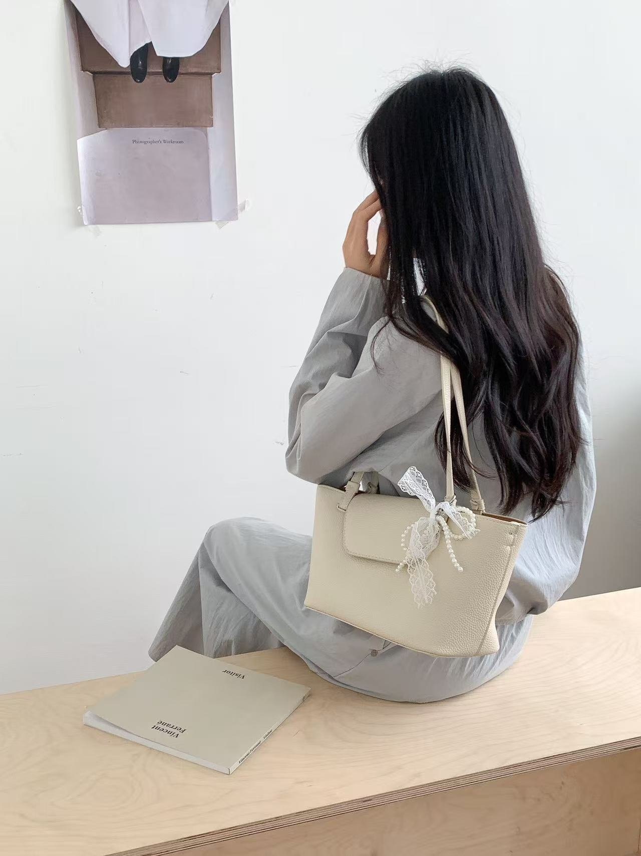 レザー調ベーシックショルダーバッグキーリングセット | 詳細画像6