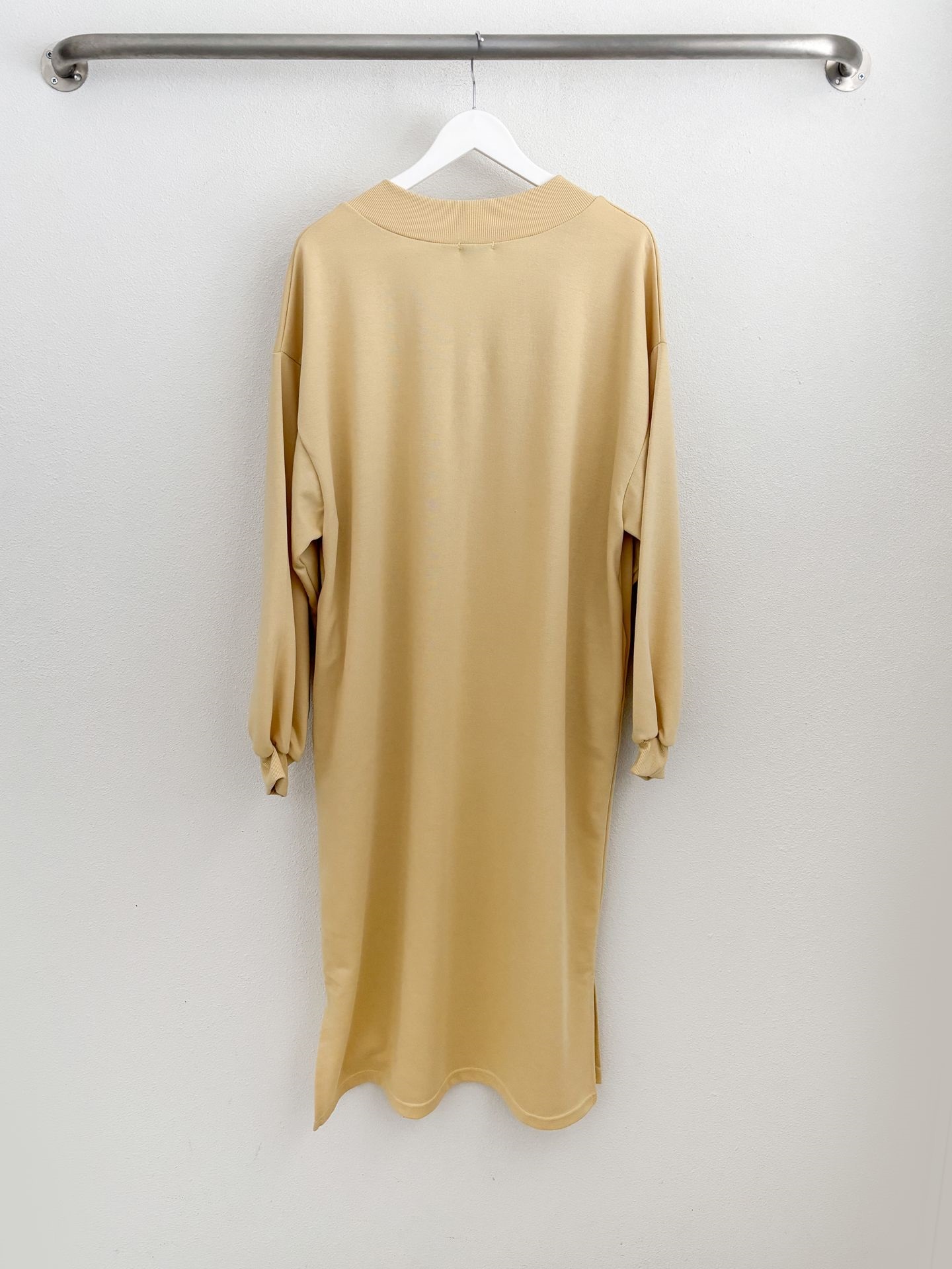 Vネックスリットポケット長袖無地ワンピース | 詳細画像45