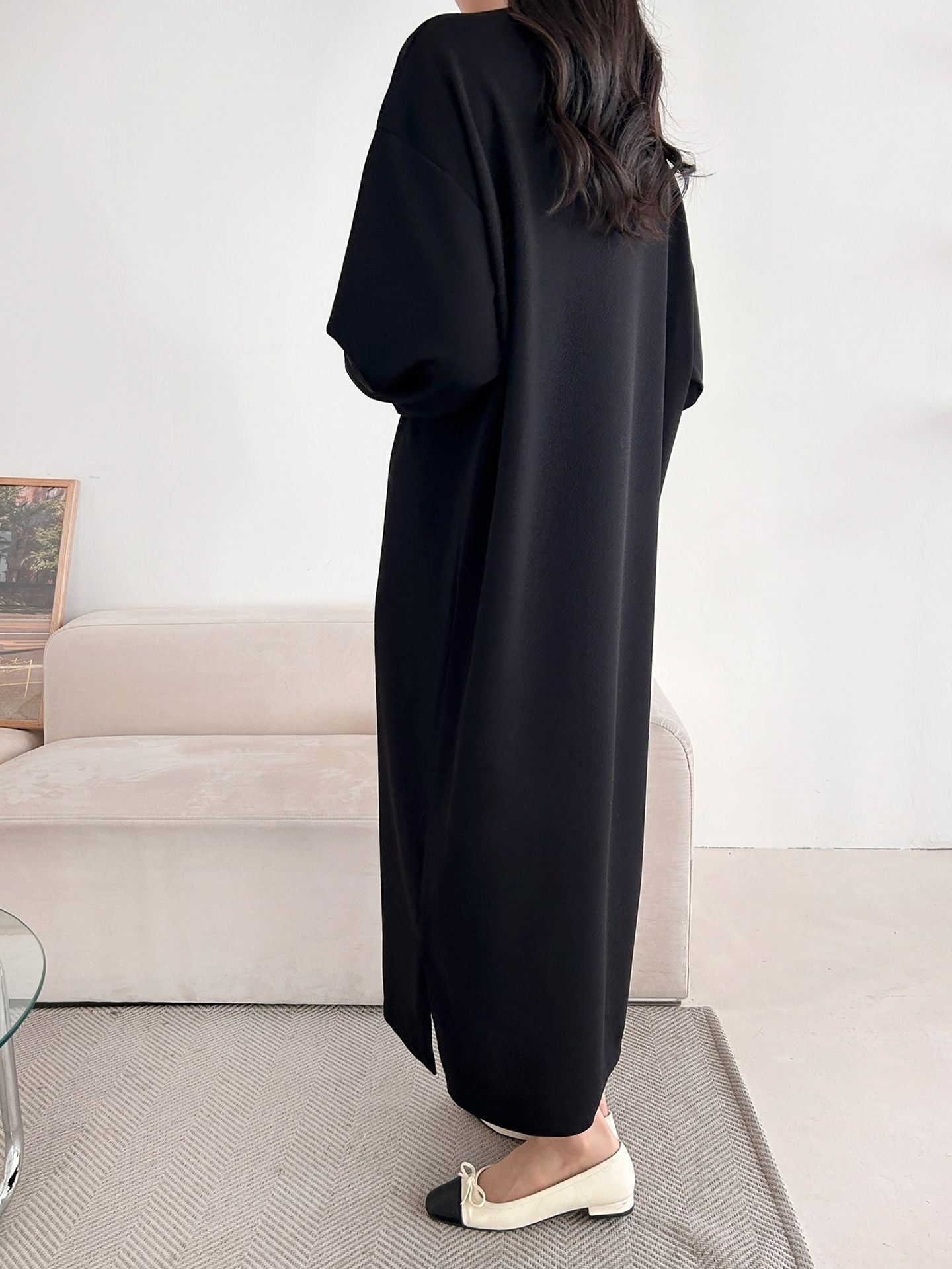 ボウタイスリットロング長袖ワンピース | 詳細画像23