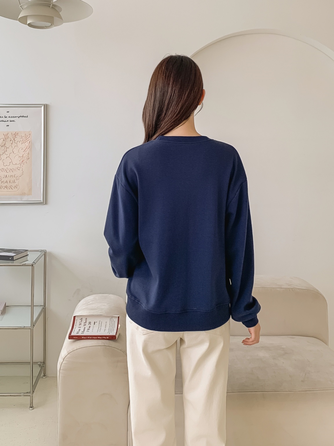 ラウンドネック長袖ダイアゴナルボタンスウェット | 詳細画像10