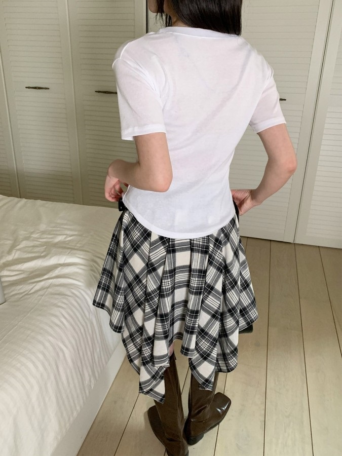 ラウンドネックベーシック半袖刺繍Tシャツ | 詳細画像9