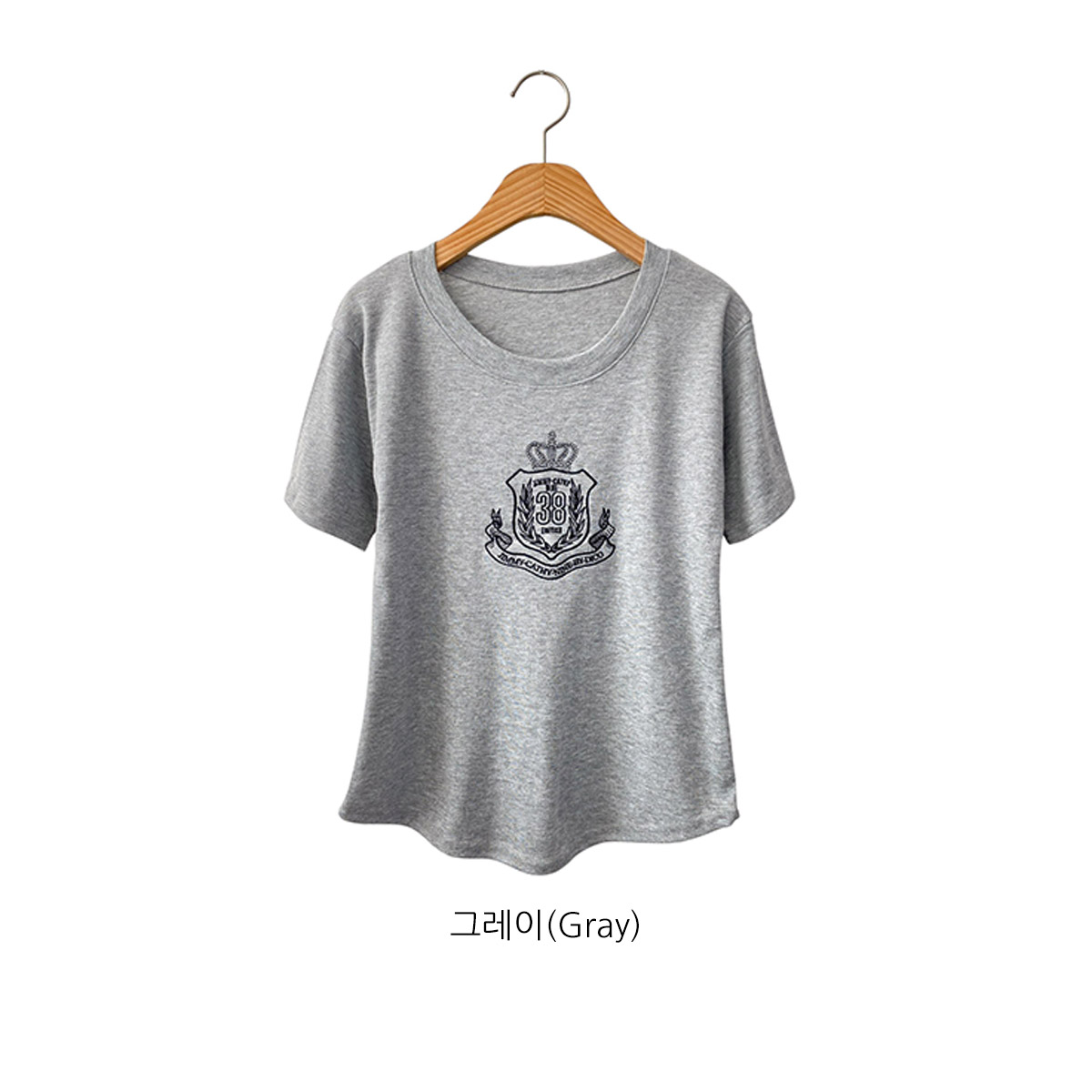 ラウンドネックベーシック半袖刺繍Tシャツ | 詳細画像16