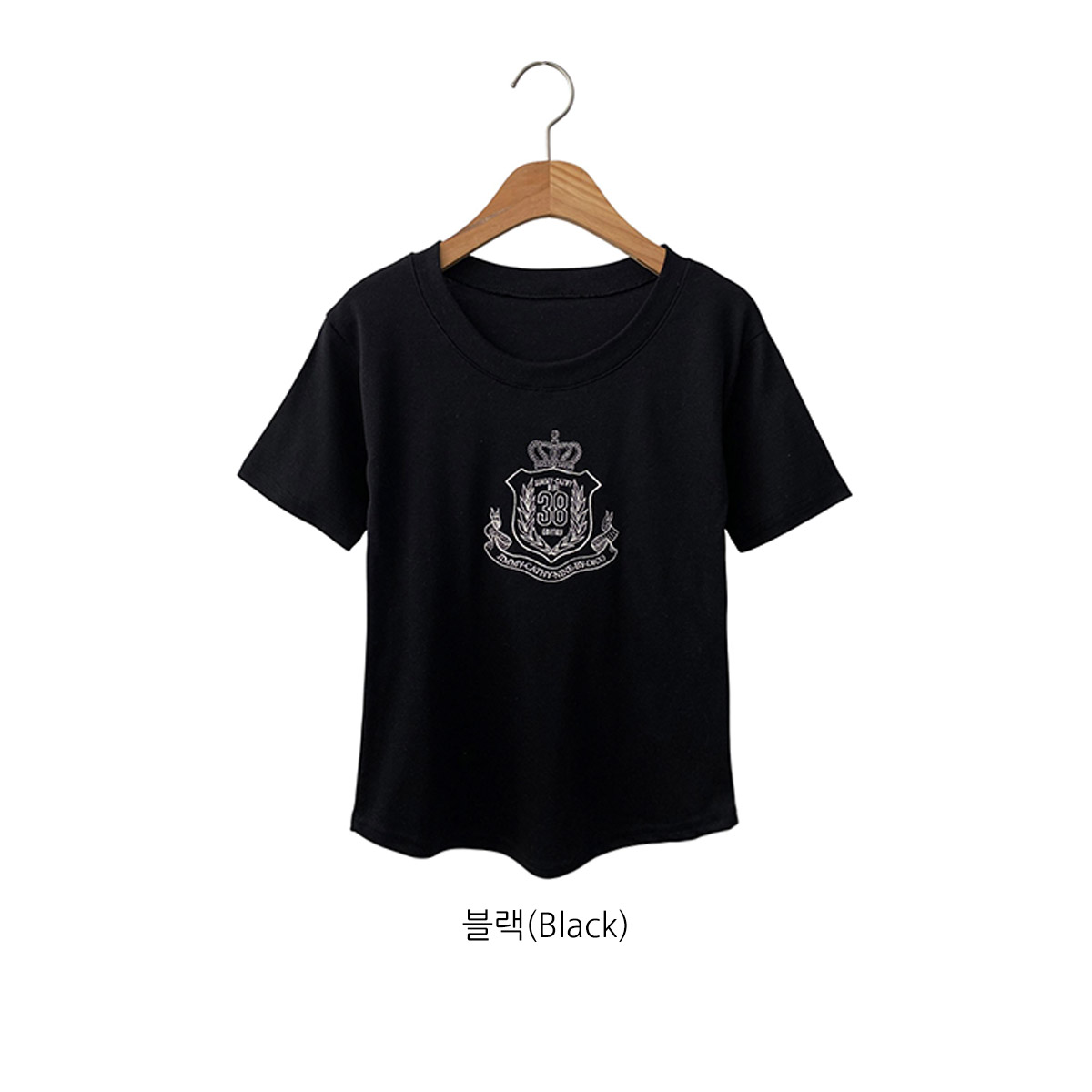 ラウンドネックベーシック半袖刺繍Tシャツ | 詳細画像17