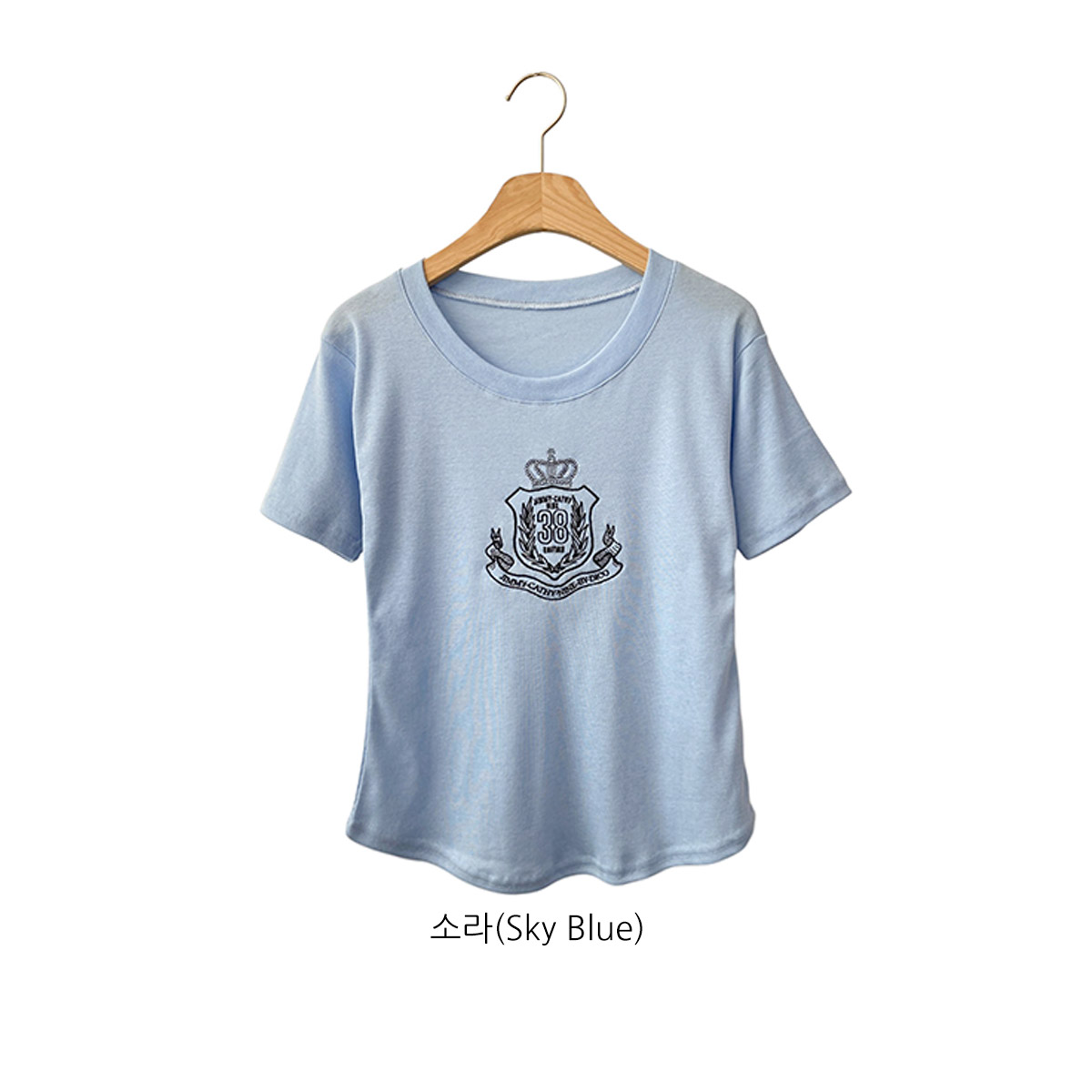 ラウンドネックベーシック半袖刺繍Tシャツ | 詳細画像18